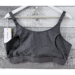 Momcozy Nursing/Pumping Bra Women's XL Gray Cotton Blend Adjustable